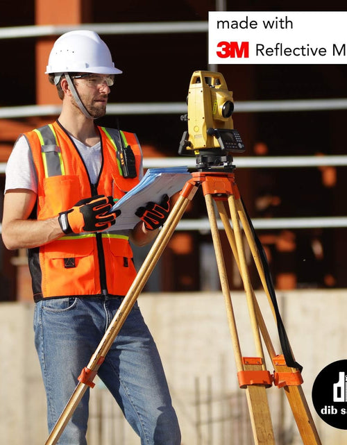Load image into Gallery viewer, Vest Reflective Orange Mesh, High Visibility Vest with Pockets and Zipper, Heavy Duty Vest Made with 3M Reflective Tape 2XL
