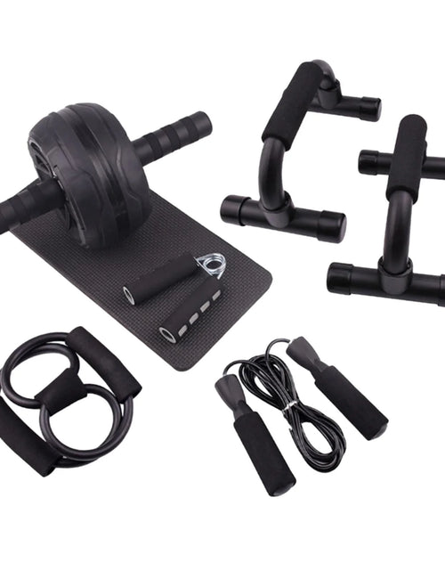 Load image into Gallery viewer, Abs Roller Wheel Indoor Fitness Equipment Set Home Gym Workout Chest Expander Blue
