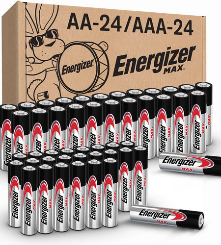 AA Batteries and AAA Batteries, 24 Max Double a Batteries and 24 Max Triple a Batteries Combo Pack, 48 Count