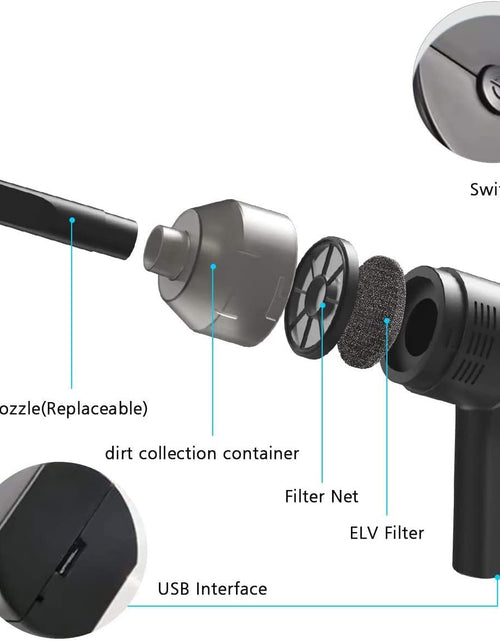 Load image into Gallery viewer, [Upgrade Mini Vacuum Cordless Vacuum Keyboard Cleaner Rechargeable Desk Vacuum for Cleaning Dust,Hair,Crumbs,Eraser Scrap,Cigarette Ash,Laptop,Pet House
