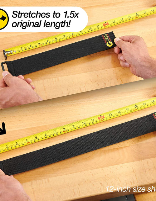 Load image into Gallery viewer, Super-Stretch  Straps, 12" (8 Pack) - Elastic Hook and Loop Cinch Straps - Extension Cord Organizer, Hose and Cables Straps, Cord Wrap, Cord Keeper, Garage and RV Storage Accessories
