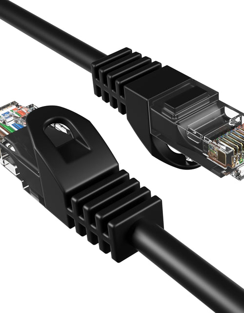 Load image into Gallery viewer, 75Ft Black Cat5E Ethernet Network Patch Cable Internet Wire for Modem, Router, Pc, TV, Consoles

