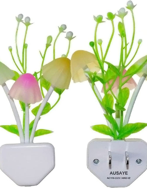 Load image into Gallery viewer, 2-Pack Night Lights 7 Color Changing W/Dusk to Dawn Sensor LED Nightlight Mushroom Lamp, 0.6W Plug-In LED Lamp Auto On/Off Night Light for Kids Children Baby Adults Mother
