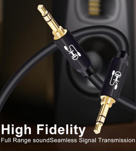 Aux Cable, 3.5Mm Audio Cable Aux for Car Auxiliary Audio Stereo Cable 3.5Mm Cord Premium Sound Dual Shielded with Gold Plated Connectors-10Feet