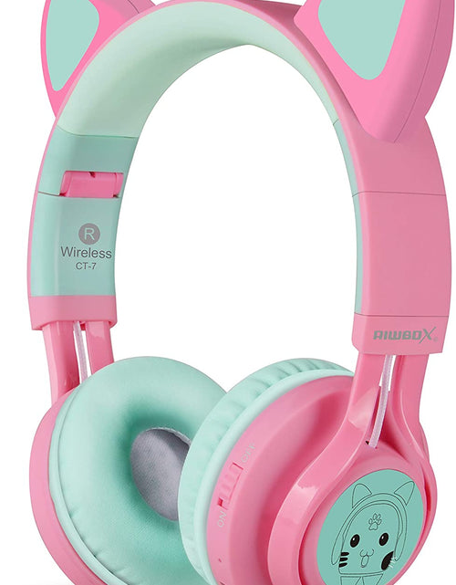 Load image into Gallery viewer, CT-7 Cat Ear Bluetooth Headphones, LED Light up Bluetooth Wireless over Ear Headphones with Microphone and Volume Control for Iphone/Ipad/Smartphones/Laptop/Pc/Tv

