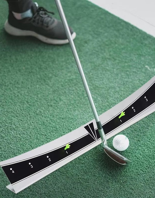 Load image into Gallery viewer, Golf Putting Track Golf Putter Trainer Calibration Track Putter Board Adjustable Range Golf Putter Trajectory Balancer Portable

