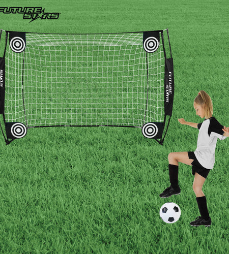 7Ft Flex Soccer Goal Combo Set - 1 7Ft Flex Net, 4 Targets, 1 Soccer Ball and Pump! Soccer Game in a Box!