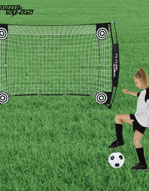 Load image into Gallery viewer, 7Ft Flex Soccer Goal Combo Set - 1 7Ft Flex Net, 4 Targets, 1 Soccer Ball and Pump! Soccer Game in a Box!
