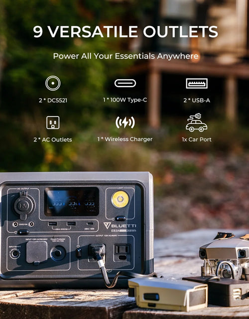 Load image into Gallery viewer, EB3A Portable Generator,600W Solar Generator, 268Wh Lifepo4 Power Station for Camping, Home Use, Emergency
