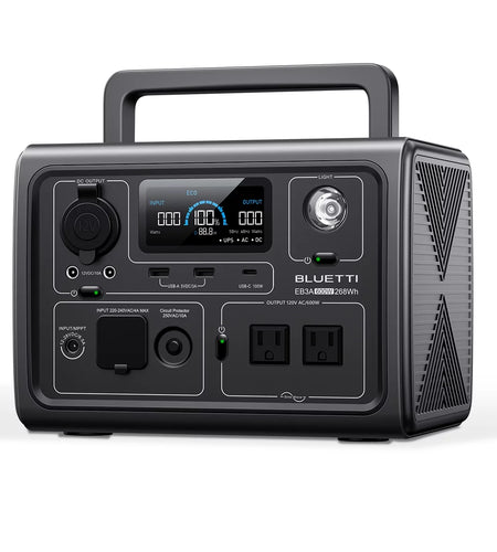 EB3A Portable Generator,600W Solar Generator, 268Wh Lifepo4 Power Station for Camping, Home Use, Emergency