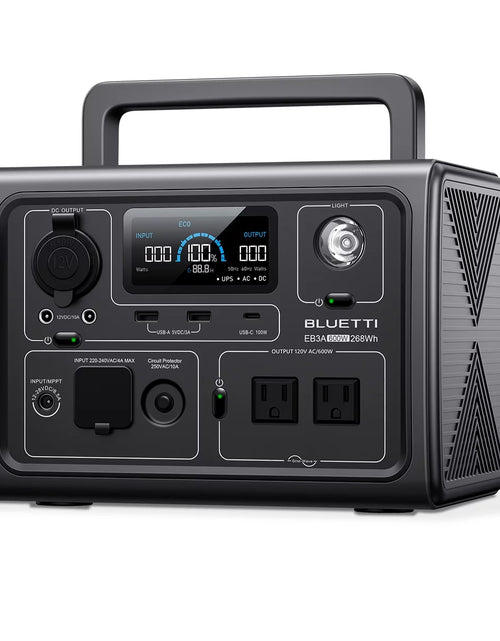 Load image into Gallery viewer, EB3A Portable Generator,600W Solar Generator, 268Wh Lifepo4 Power Station for Camping, Home Use, Emergency
