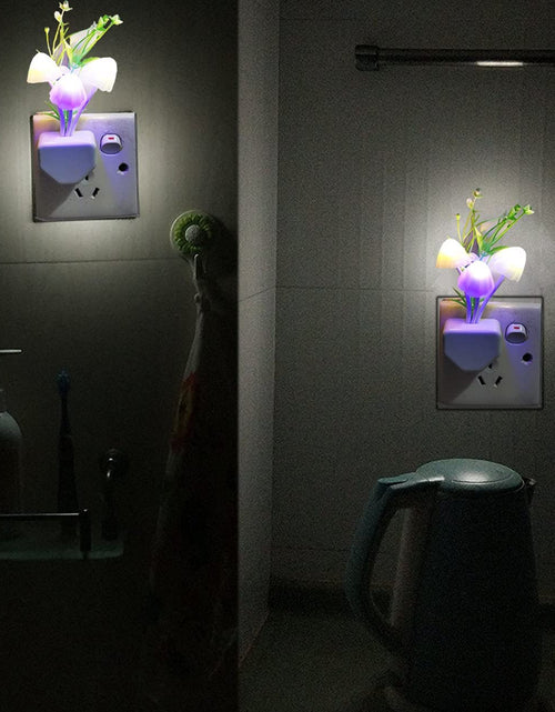 Load image into Gallery viewer, 2-Pack Night Lights 7 Color Changing W/Dusk to Dawn Sensor LED Nightlight Mushroom Lamp, 0.6W Plug-In LED Lamp Auto On/Off Night Light for Kids Children Baby Adults Mother
