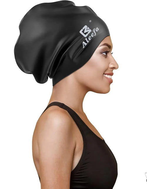 Load image into Gallery viewer, Extra Large Swim Cap for Women Long Hair Braids Dreadlocks, Silicone Bathing Swimming Caps,Weaves, Curls &amp; Afros, Waterproof
