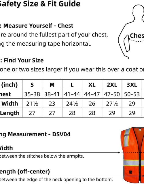 Load image into Gallery viewer, Vest Reflective Orange Mesh, High Visibility Vest with Pockets and Zipper, Heavy Duty Vest Made with 3M Reflective Tape 2XL

