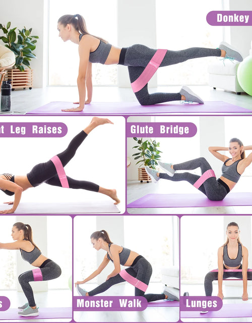 Load image into Gallery viewer, Resistance Bands for Legs and Butt Exercise Bands - Non Slip Elastic Booty Bands, 3 Levels Workout Bands Women Sports Fitness Band for Squat Glute Hip Training

