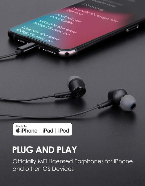 Load image into Gallery viewer, Lightning Headphones Earphones Earbuds Compatible Iphone 13 12 11 Pro Max Iphone X XS Max XR Iphone 8 plus Iphone 7 plus Mfi Certified with Microphone Controller Sweetflow Black
