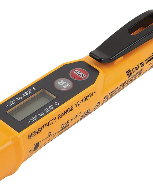 Load image into Gallery viewer, NCVT-4IR Non-Contact Volt Tester, 12 - 1000V AC Pen with IR Thermometer -22 to 482 Deg F, LED and Audible Alarms, Pocket Clip
