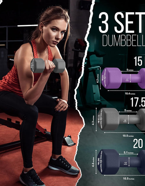 Load image into Gallery viewer, Neoprene Weights Dumbbells Set, Hand Weights for Women Dumbells Set Weights Non-Slip, Hex Shape, Free Weight Dumbbell Sets - Combo
