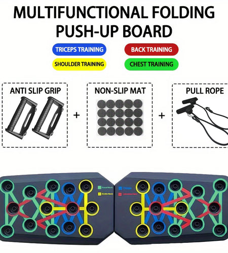 Push-Up Board Set Portable Multifunctional Push-Up Bar Foldable Fitness Equipment for Chest Abdomen Arms/Back Training