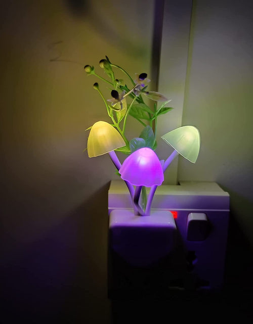 Load image into Gallery viewer, 2-Pack Night Lights 7 Color Changing W/Dusk to Dawn Sensor LED Nightlight Mushroom Lamp, 0.6W Plug-In LED Lamp Auto On/Off Night Light for Kids Children Baby Adults Mother
