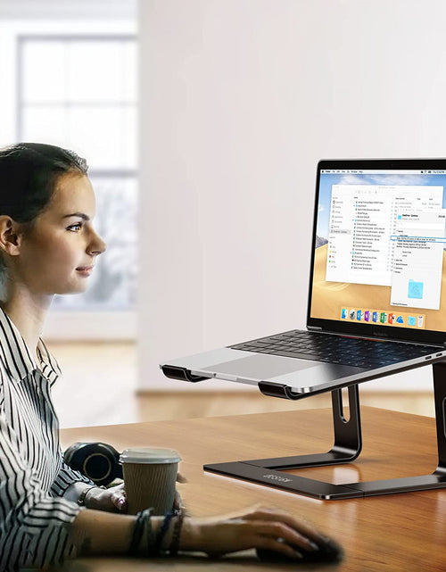 Load image into Gallery viewer, LS03 Aluminum Laptop Stand, Ergonomic Detachable Computer Stand, Riser Holder Notebook Stand Compatible with Air, Pro, Dell, HP, Lenovo More 10-15.6" Laptops, Black
