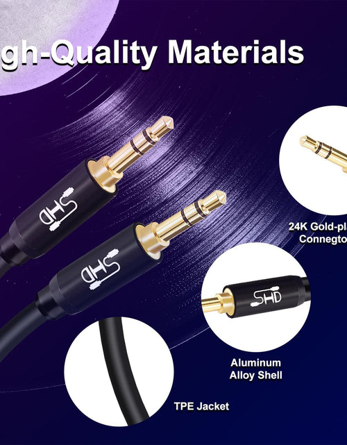 Load image into Gallery viewer, Aux Cable, 3.5Mm Audio Cable Aux for Car Auxiliary Audio Stereo Cable 3.5Mm Cord Premium Sound Dual Shielded with Gold Plated Connectors-10Feet
