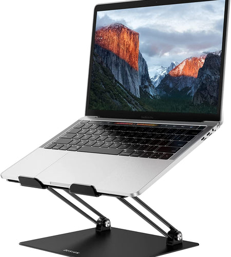LS10 Aluminum Laptop Stand, Ergonomic Adjustable Notebook Riser Holder Computer Stand Compatible with Air, Pro, Dell, HP, Lenovo More 10-14" Laptops, Black