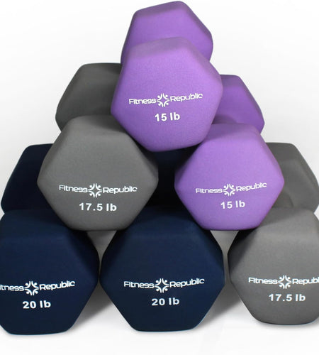 Neoprene Weights Dumbbells Set, Hand Weights for Women Dumbells Set Weights Non-Slip, Hex Shape, Free Weight Dumbbell Sets - Combo
