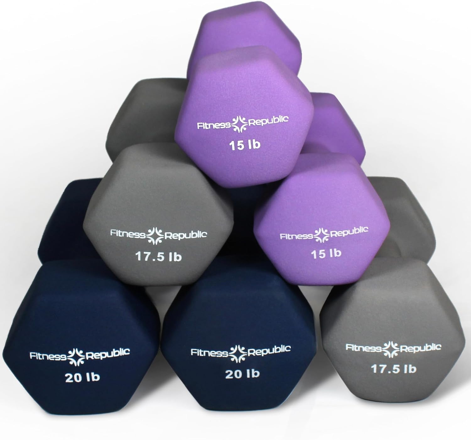 Neoprene Weights Dumbbells Set, Hand Weights for Women Dumbells Set Weights Non-Slip, Hex Shape, Free Weight Dumbbell Sets - Combo