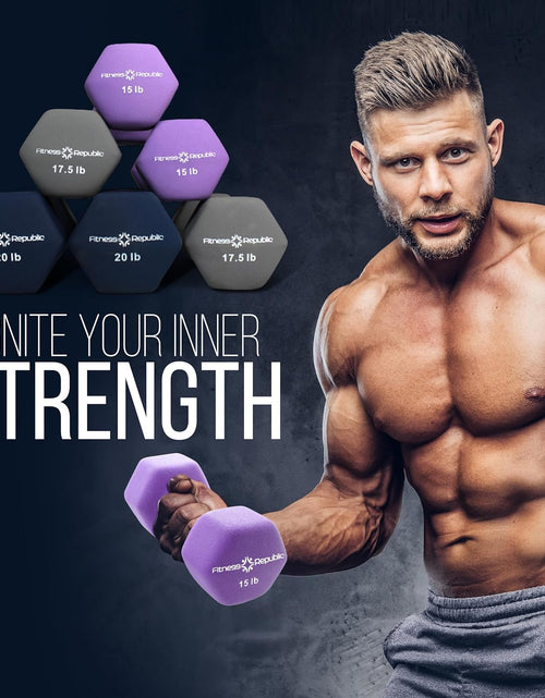 Load image into Gallery viewer, Neoprene Weights Dumbbells Set, Hand Weights for Women Dumbells Set Weights Non-Slip, Hex Shape, Free Weight Dumbbell Sets - Combo
