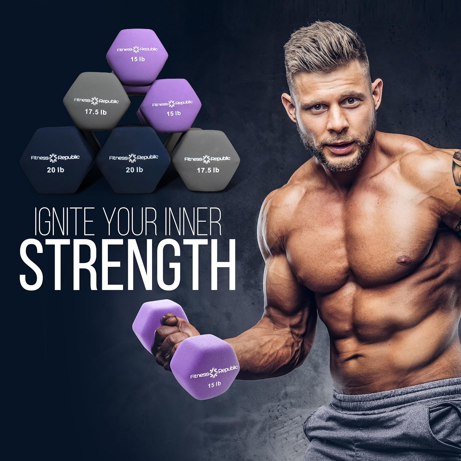 Neoprene Weights Dumbbells Set, Hand Weights for Women Dumbells Set Weights Non-Slip, Hex Shape, Free Weight Dumbbell Sets - Combo