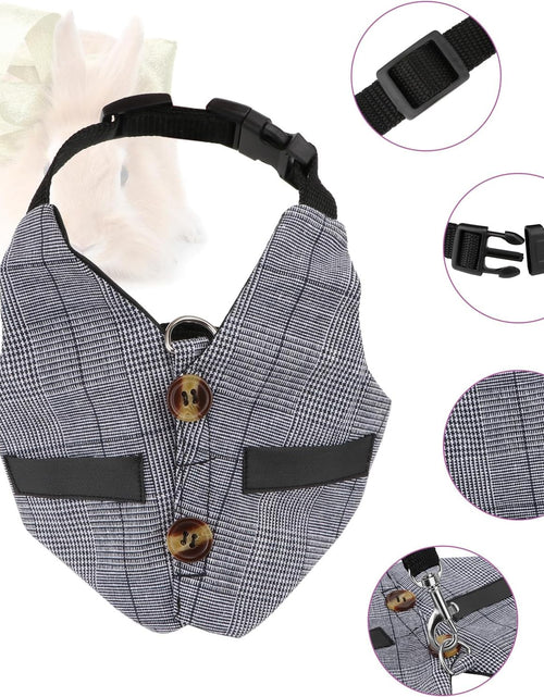 Load image into Gallery viewer, Rabbit Vest Harness and Leash Set Adjustable Formal Suit Style for Bunny Kitten Small Animal Walking (S)

