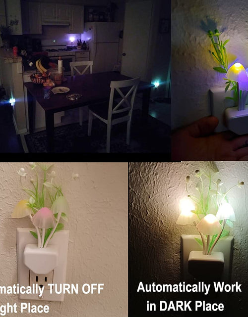 Load image into Gallery viewer, 2-Pack Night Lights 7 Color Changing W/Dusk to Dawn Sensor LED Nightlight Mushroom Lamp, 0.6W Plug-In LED Lamp Auto On/Off Night Light for Kids Children Baby Adults Mother
