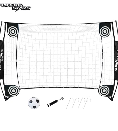 7Ft Flex Soccer Goal Combo Set - 1 7Ft Flex Net, 4 Targets, 1 Soccer Ball and Pump! Soccer Game in a Box!