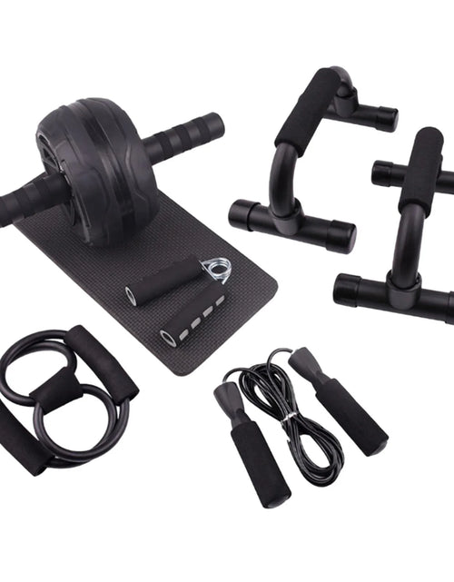 Load image into Gallery viewer, Abs Roller Wheel Indoor Fitness Equipment Set Home Gym Workout Chest Expander Blue
