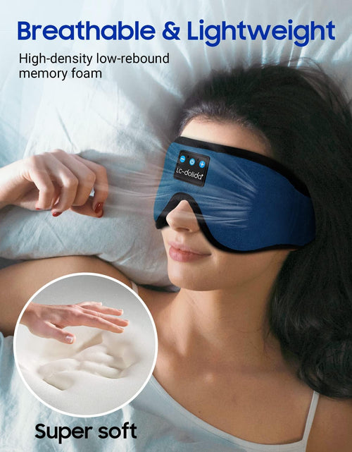 Load image into Gallery viewer, Sleeping Headphones Eye Mask, Sleep Mask with Bluetooth Headphones 3D Eye Mask Wireless Music Cotton Sleep Cover for Side Sleepers Nap Insomnia Air Travel Meditation Gifts for Unisex
