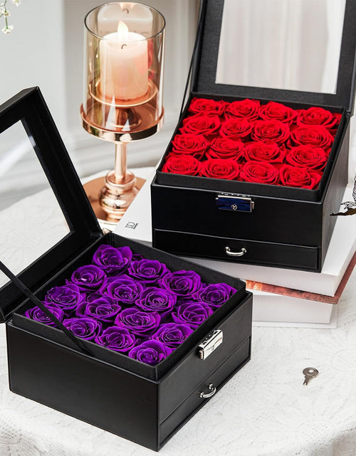Load image into Gallery viewer, 16-Piece Forever Flowers for Delivery Prime Christmas Gifts for Mom Wife Grandma Preserved Roses That Last a Year Valentines Day Mothers Day Anniversary Birthday (Red)
