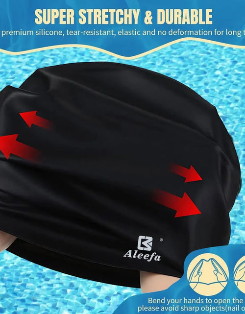 Load image into Gallery viewer, Extra Large Swim Cap for Women Long Hair Braids Dreadlocks, Silicone Bathing Swimming Caps,Weaves, Curls &amp; Afros, Waterproof
