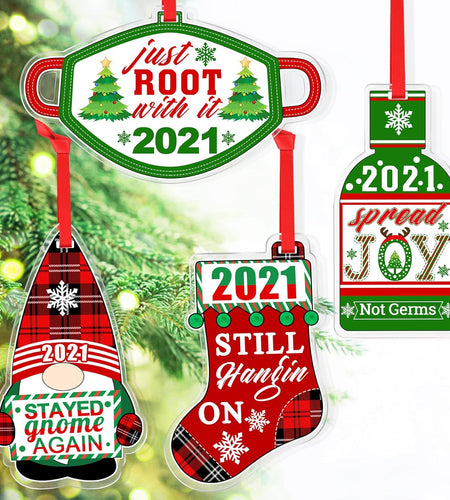 4 Pack Christmas Ornaments,  2021 Christmas Ornaments Christmas Decorations 2021 Christmas Tree Ornaments Christmas Home Ornaments 2021 Christmas Tree Decorations - Gifts for Christmas
