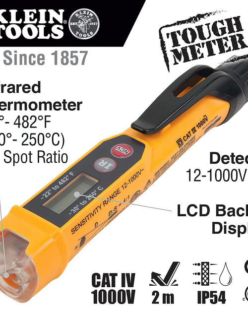 Load image into Gallery viewer, NCVT-4IR Non-Contact Volt Tester, 12 - 1000V AC Pen with IR Thermometer -22 to 482 Deg F, LED and Audible Alarms, Pocket Clip
