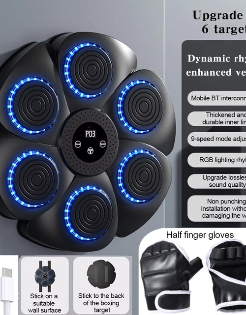 Load image into Gallery viewer, Music Boxing Machine BT Boxing Reaction Wall Mounted Target Type C Charging Boxing Training Punching Equipment for Kids Adults
