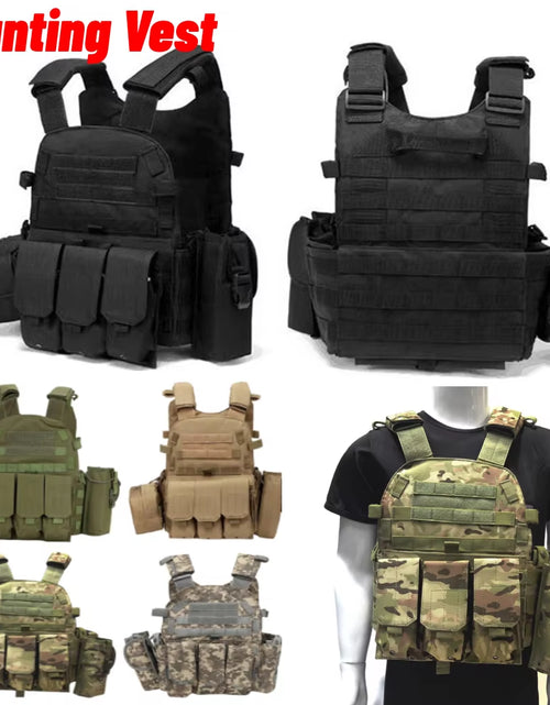 Load image into Gallery viewer, Camouflage Plate Carrier Vest Multi-Functional Paintball Airsoft Vest Adjustable Men Women Combat Equipment for Outdoor Cycling

