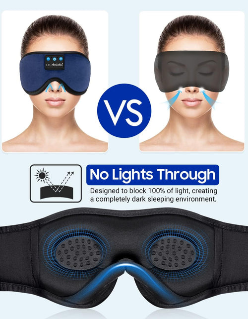 Load image into Gallery viewer, Sleeping Headphones Eye Mask, Sleep Mask with Bluetooth Headphones 3D Eye Mask Wireless Music Cotton Sleep Cover for Side Sleepers Nap Insomnia Air Travel Meditation Gifts for Unisex
