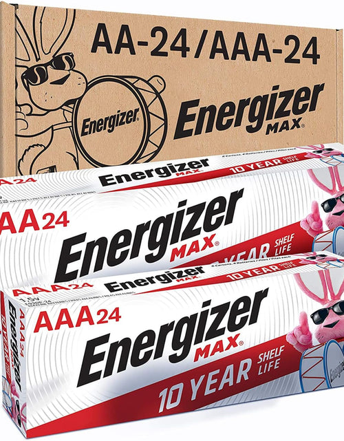 Load image into Gallery viewer, AA Batteries and AAA Batteries, 24 Max Double a Batteries and 24 Max Triple a Batteries Combo Pack, 48 Count

