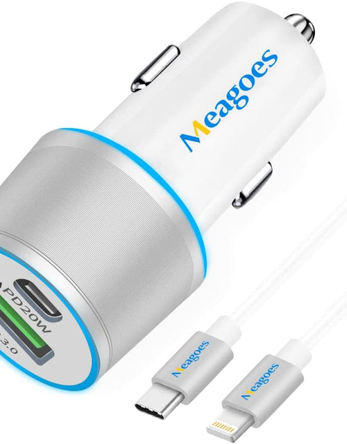 Load image into Gallery viewer, Fast USB C Car Charger,  20W PD Rapid Charging Adapter Compatible for Apple Iphone 14 Pro Max/14 Pro/14 Plus/14/13/12/Mini/11/Xs/Xr/X/8 Plus/Se 3-3.3Ft Mfi Certified Type C to Lightning Cable
