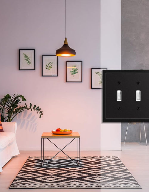 Load image into Gallery viewer, Modern Edge Decorative Wall Plate Switch Plate Outlet Cover, Durable Solid Zinc Alloy (Triple Toggle/Single Decorator, Matte Black)
