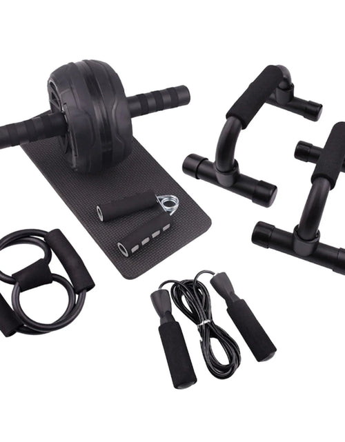 Load image into Gallery viewer, Abs Roller Wheel Indoor Fitness Equipment Set Home Gym Workout Chest Expander Blue
