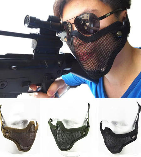 1 Pcs Outdoor Hunting Combat Metal Mesh Camouflage Protection Tactical Airsoft Mask Sports Safety Tactical Gear 3 Colours