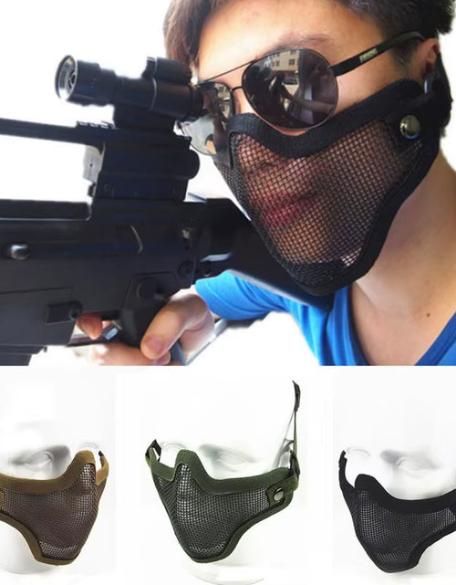 Load image into Gallery viewer, 1 Pcs Outdoor Hunting Combat Metal Mesh Camouflage Protection Tactical Airsoft Mask Sports Safety Tactical Gear 3 Colours
