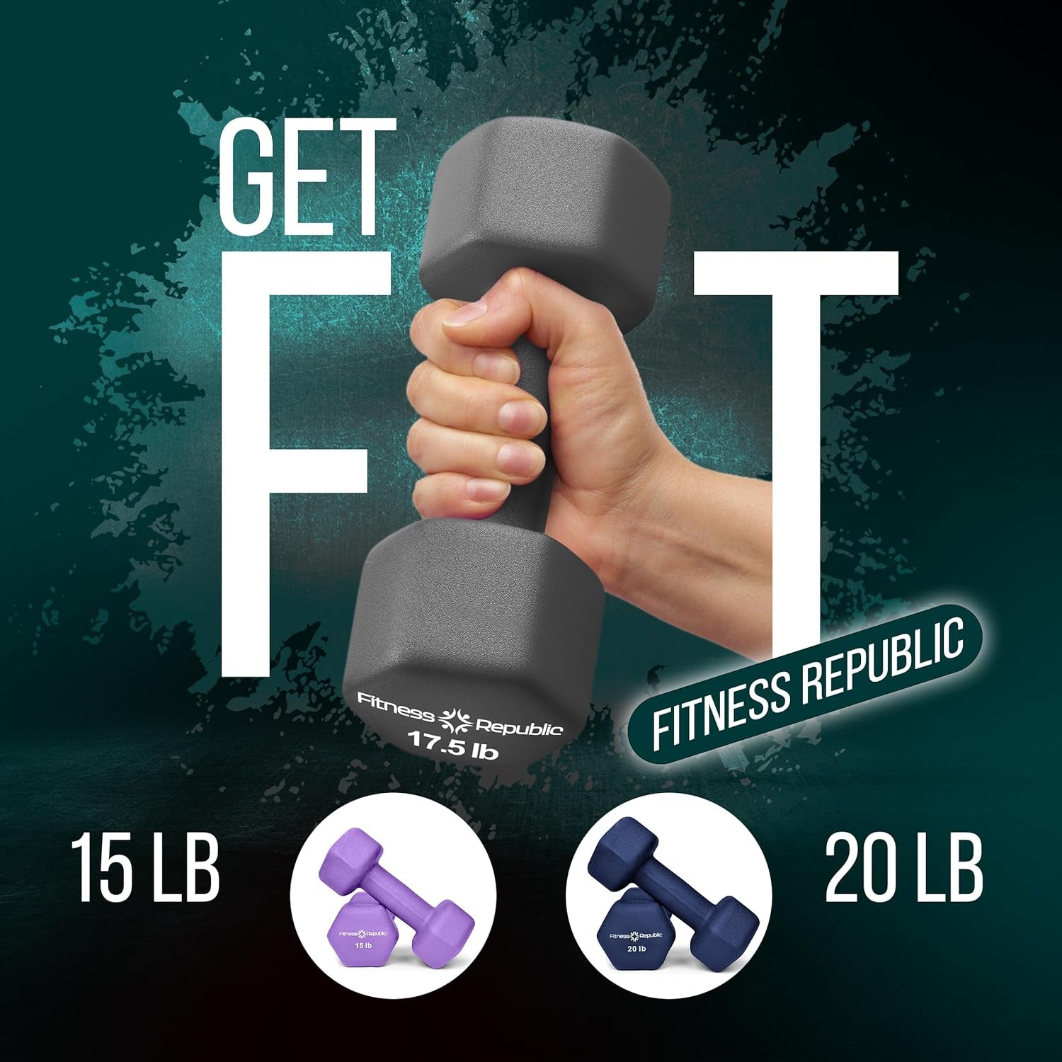 Neoprene Weights Dumbbells Set, Hand Weights for Women Dumbells Set Weights Non-Slip, Hex Shape, Free Weight Dumbbell Sets - Combo